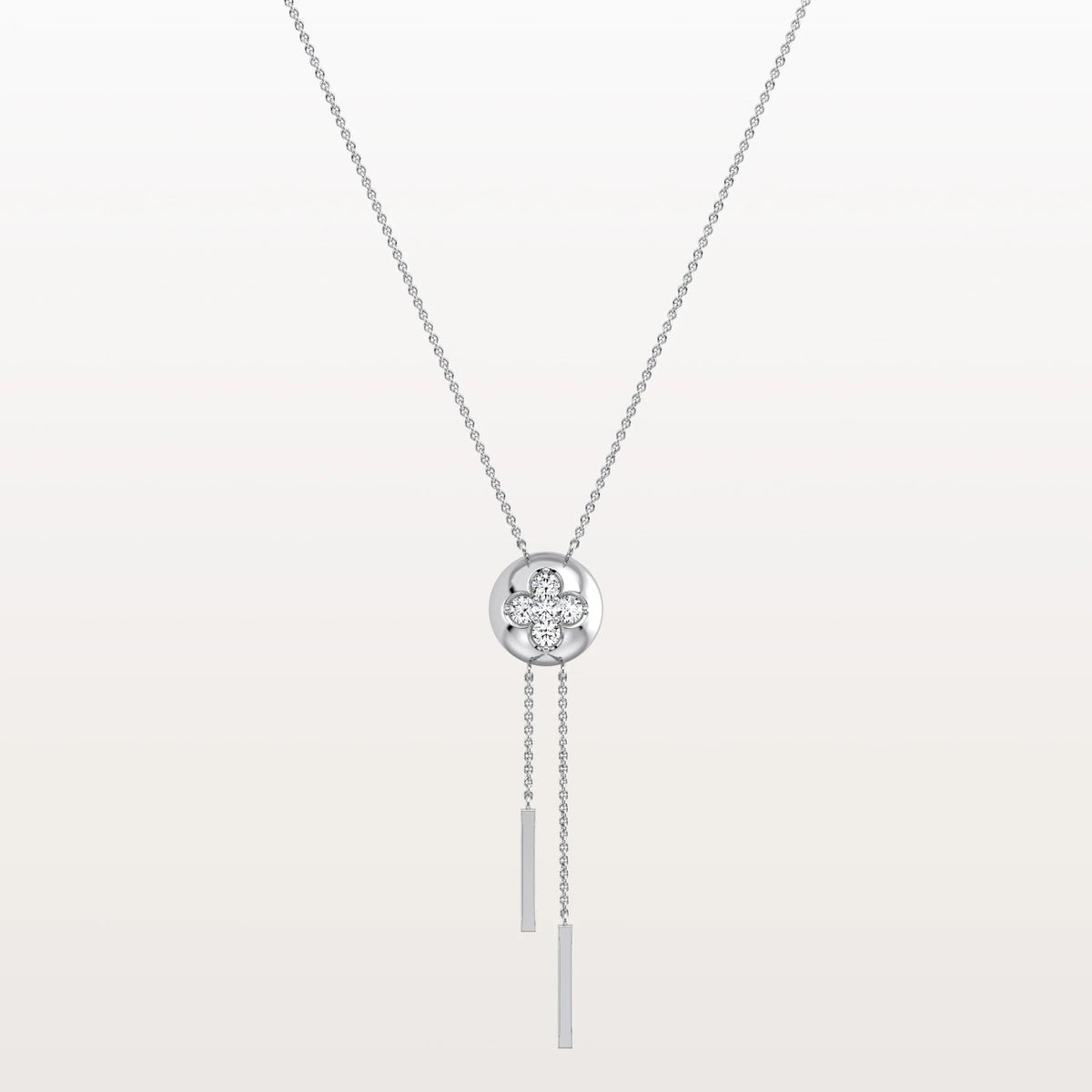 Lab Grown Diamond Ball Pendant Y Necklace In 14K Solid Gold/Platinum - Necklaces