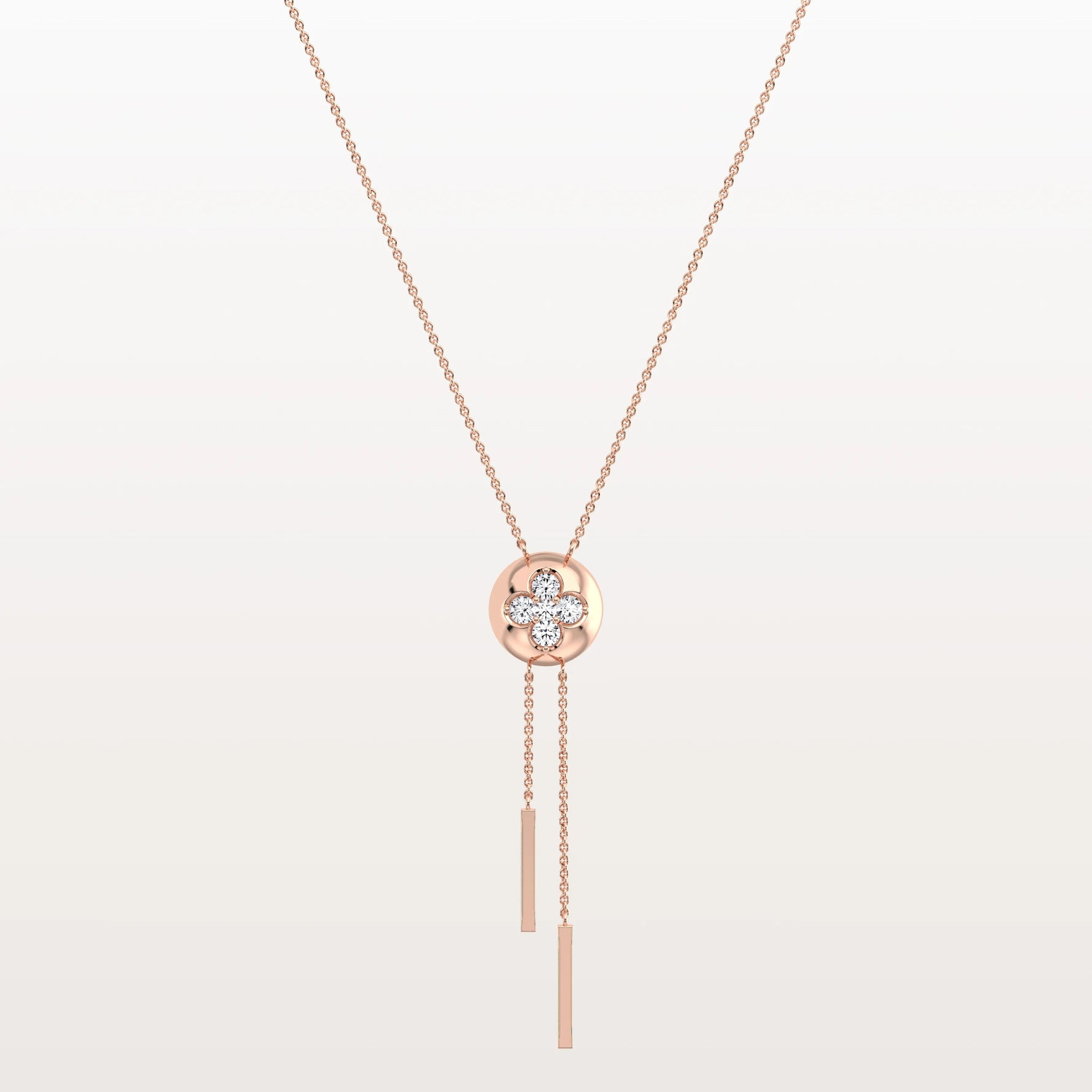 Lab Grown Diamond Ball Pendant Y Necklace In 14K Solid Gold/Platinum - Necklaces