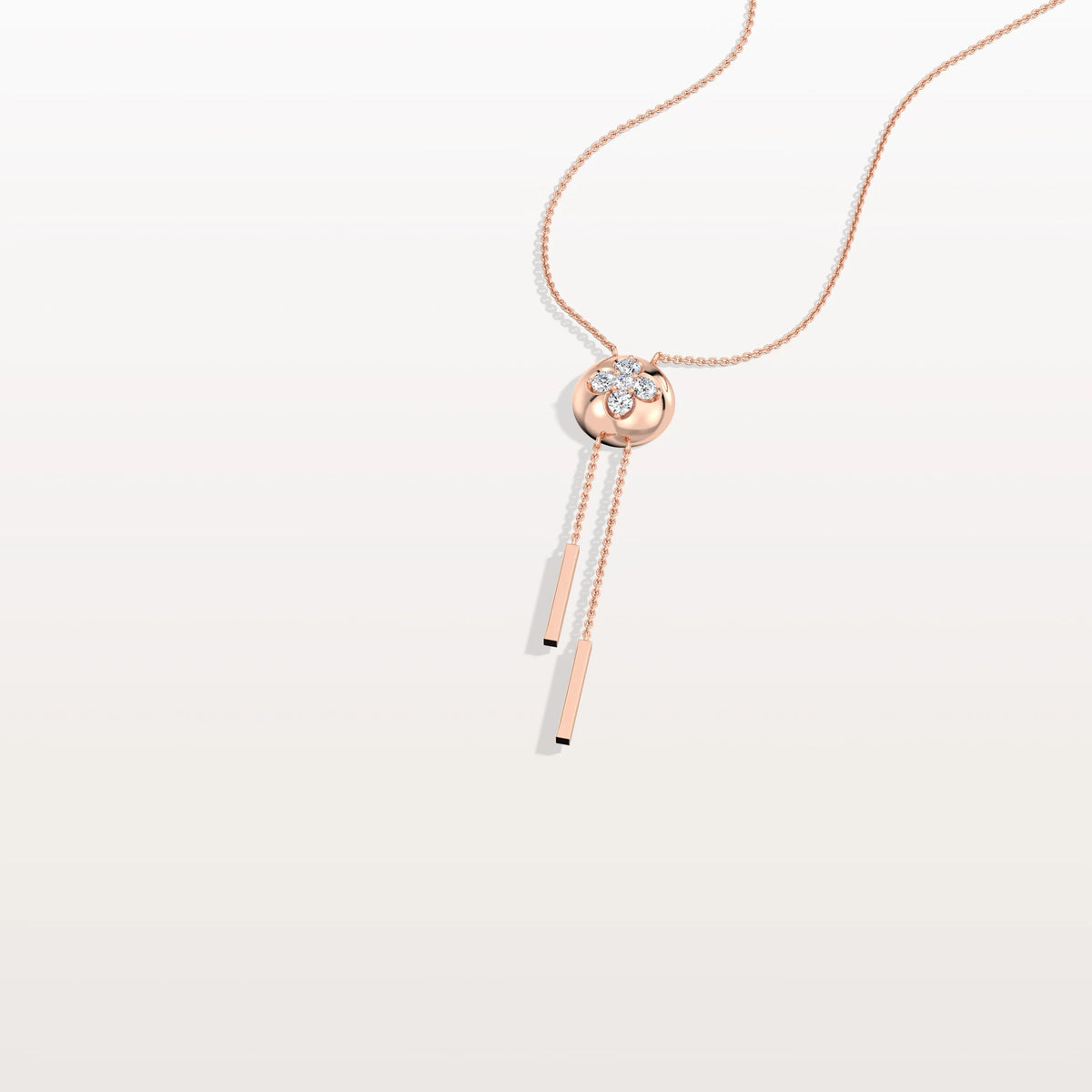Lab Grown Diamond Ball Pendant Y Necklace In 14K Solid Gold/Platinum - Necklaces