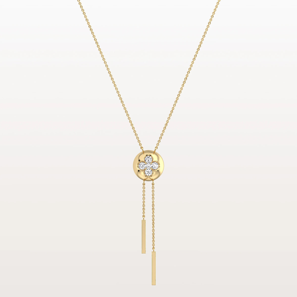 Lab Grown Diamond Ball Pendant Y Necklace In 14K Solid Gold/Platinum - Necklaces