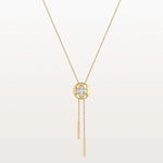 Lab Grown Diamond Ball Pendant Y Necklace In 14K Solid Gold/Platinum - Necklaces