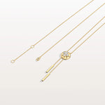 Lab Grown Diamond Ball Pendant Y Necklace In 14K Solid Gold/Platinum - Necklaces