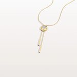 Lab Grown Diamond Ball Pendant Y Necklace In 14K Solid Gold/Platinum - Necklaces