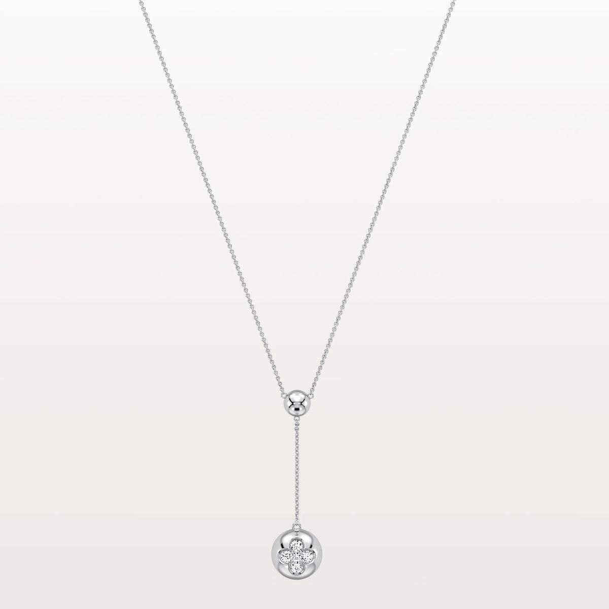 Lab Grown Diamond Ball Pendant Drop Necklace In 14K Solid Gold/Platinum - Necklaces
