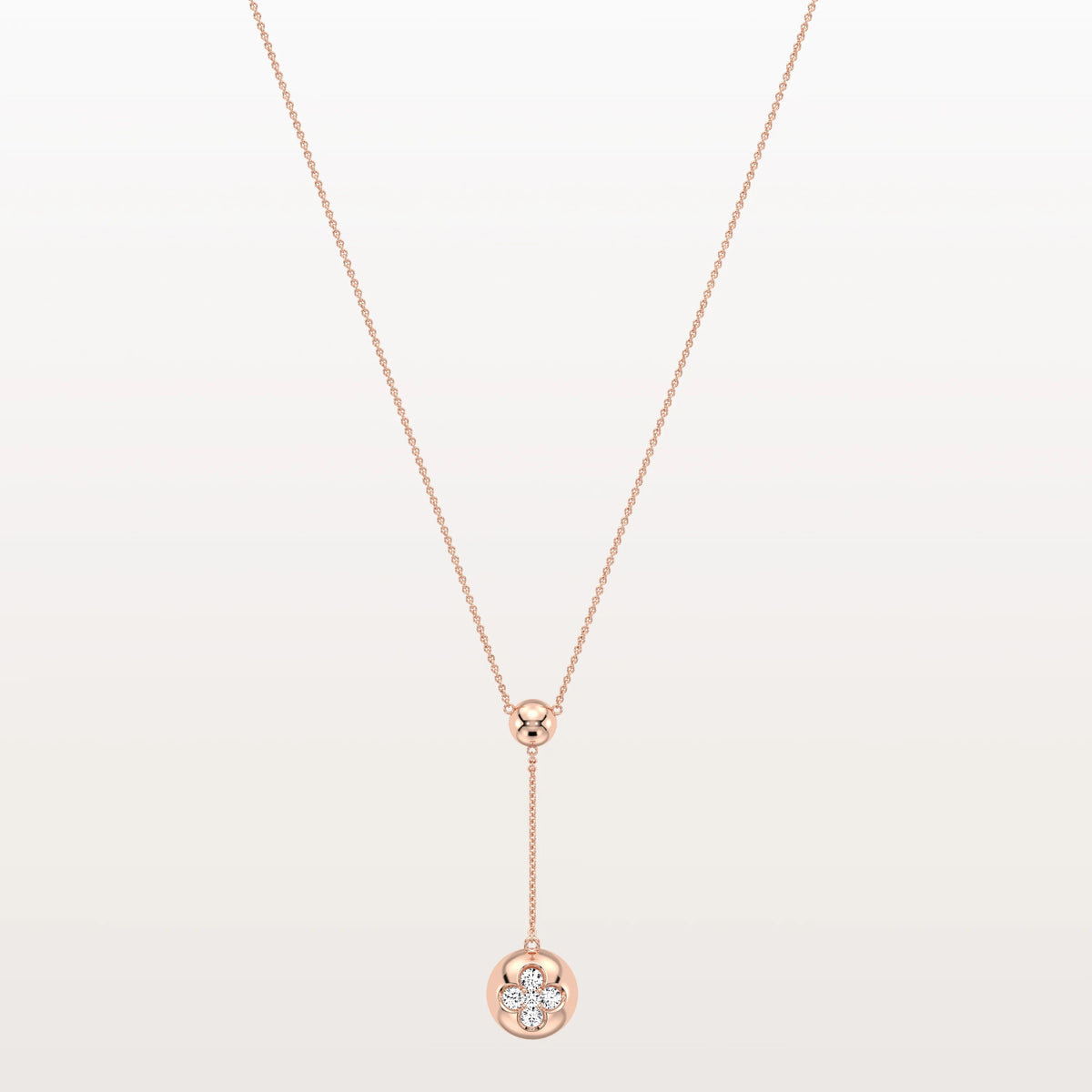 Lab Grown Diamond Ball Pendant Drop Necklace In 14K Solid Gold/Platinum - Necklaces