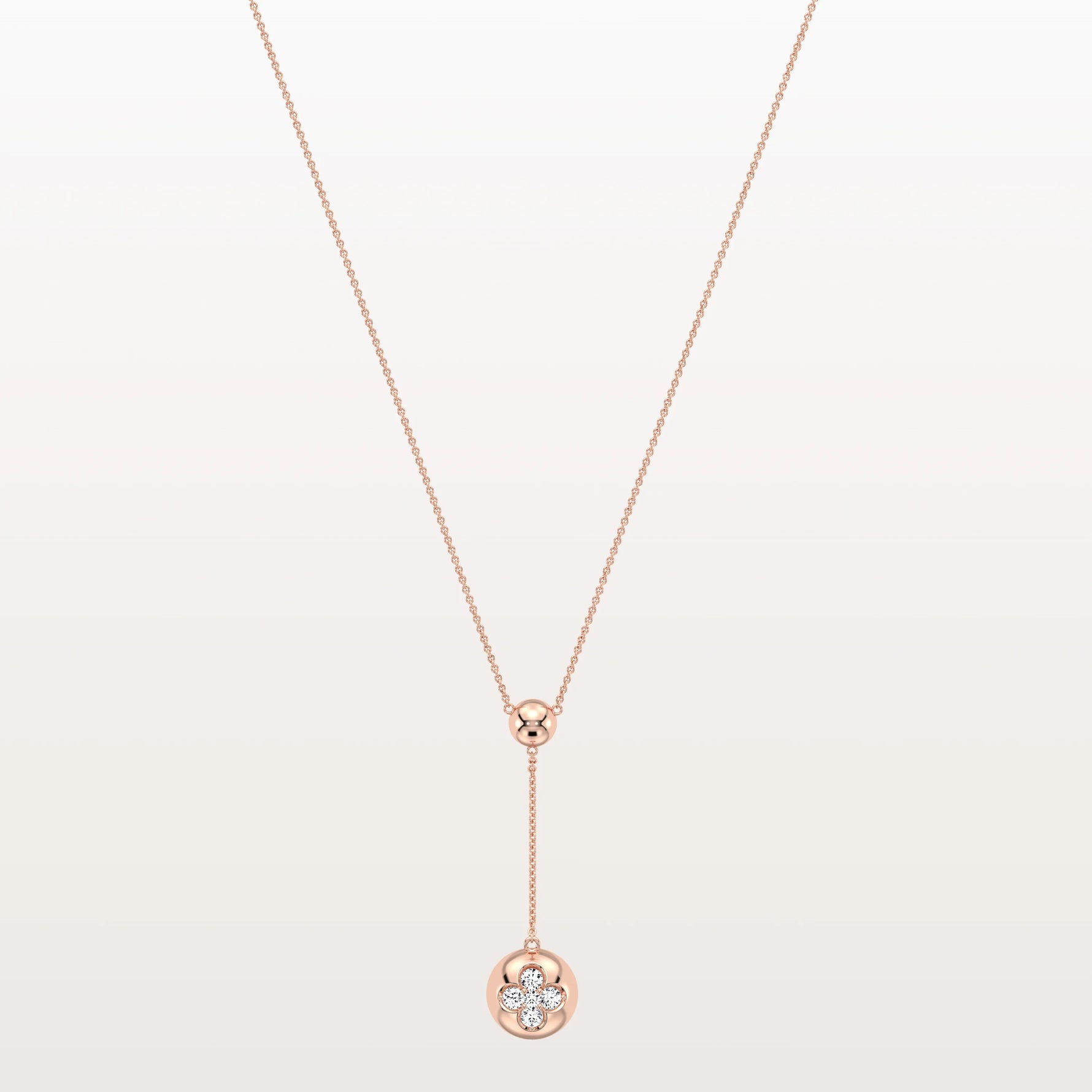 Lab Grown Diamond Ball Pendant Drop Necklace In 14K Solid Gold/Platinum - Necklaces