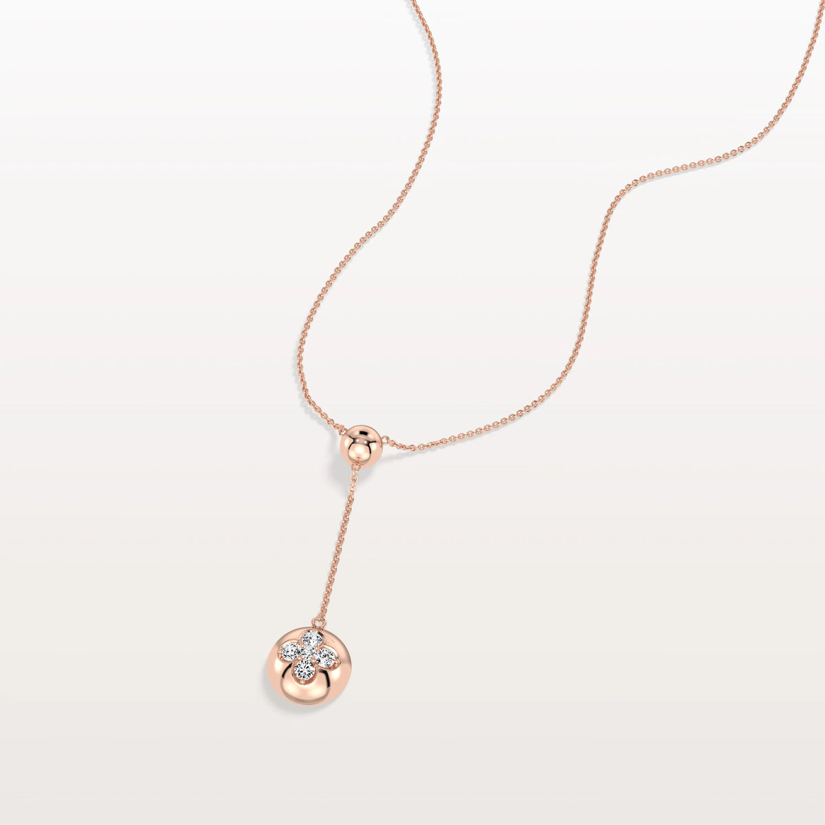 Lab Grown Diamond Ball Pendant Drop Necklace In 14K Solid Gold/Platinum - Necklaces