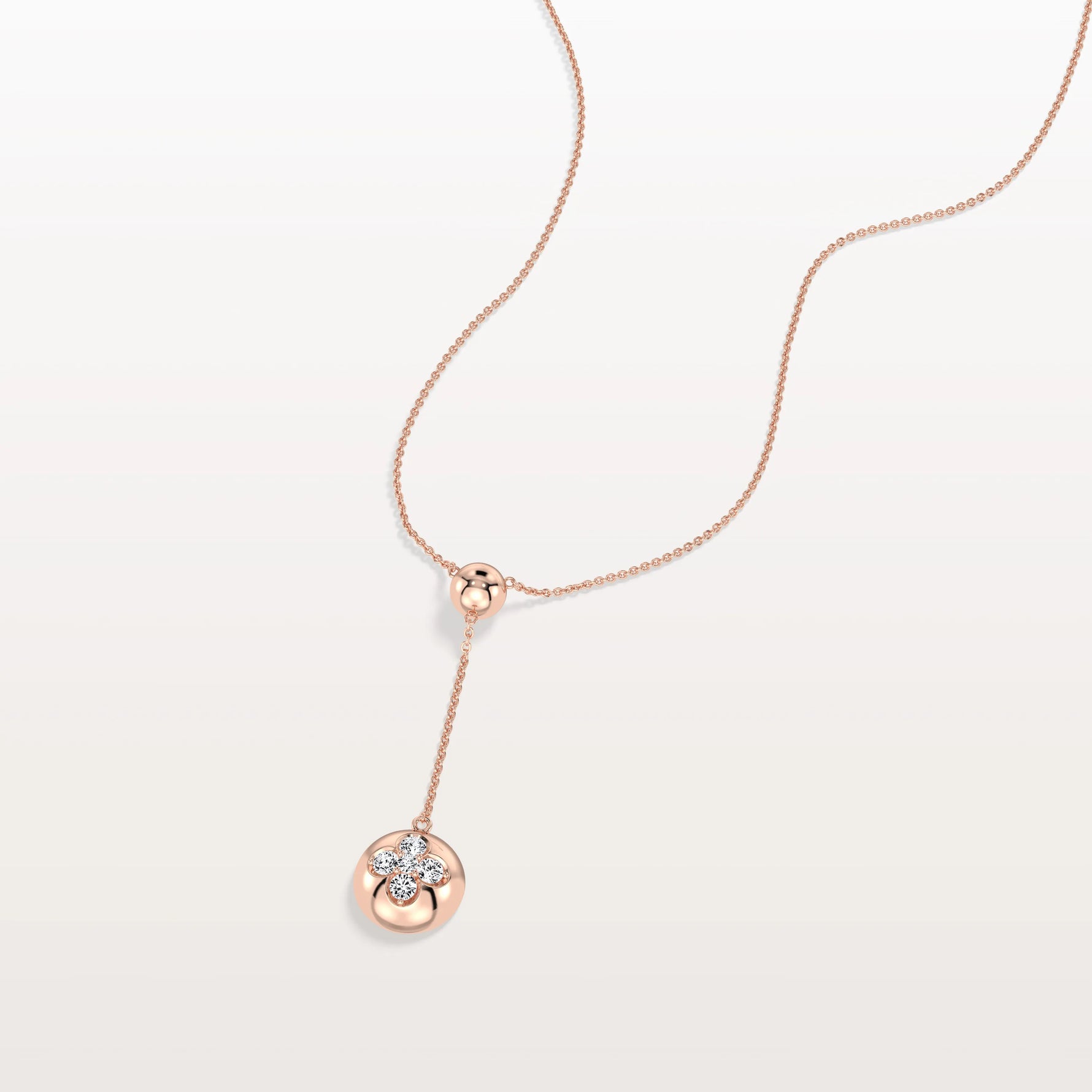 Lab Grown Diamond Ball Pendant Drop Necklace In 14K Solid Gold/Platinum - Necklaces