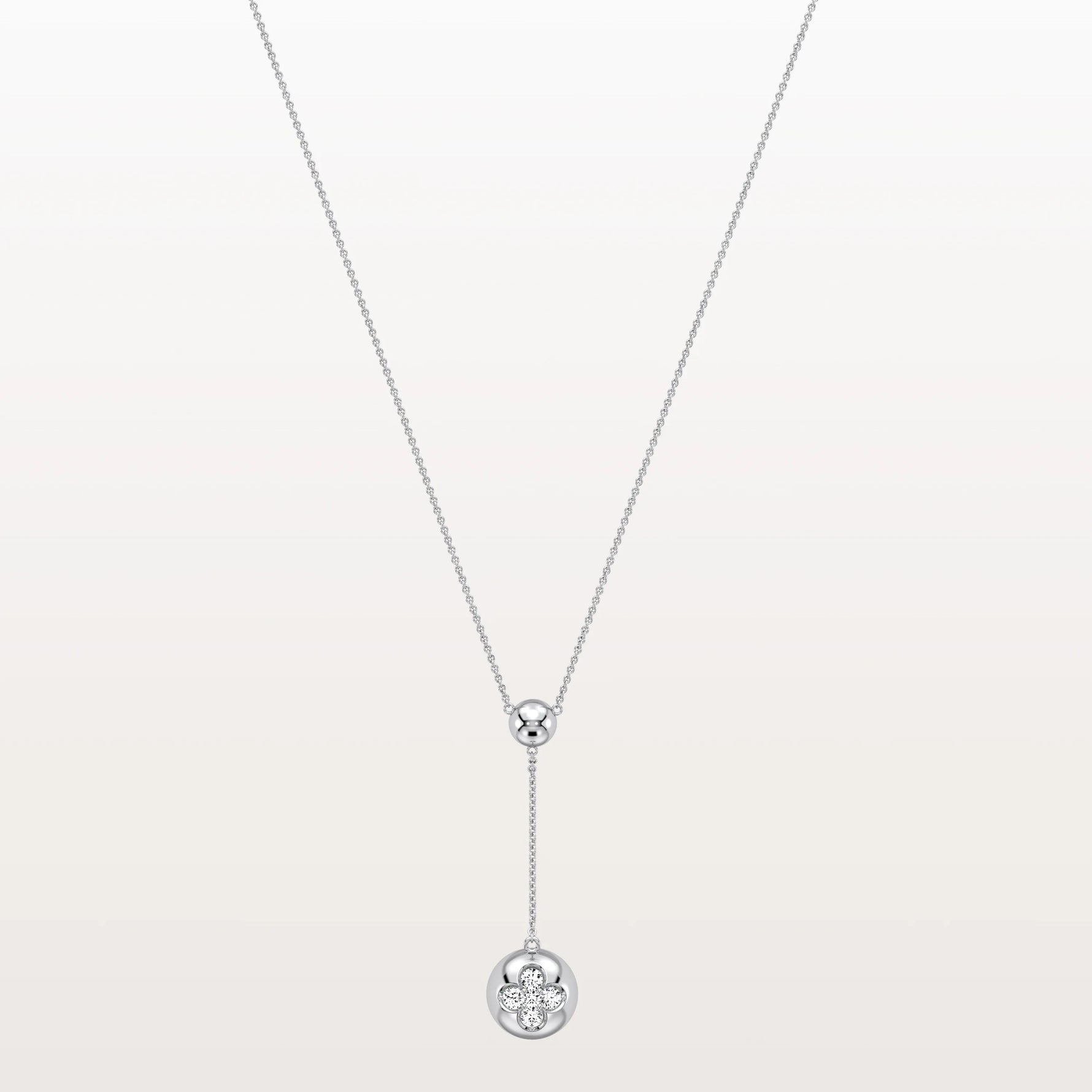 Lab Grown Diamond Ball Pendant Drop Necklace In 14K Solid Gold/Platinum - Necklaces