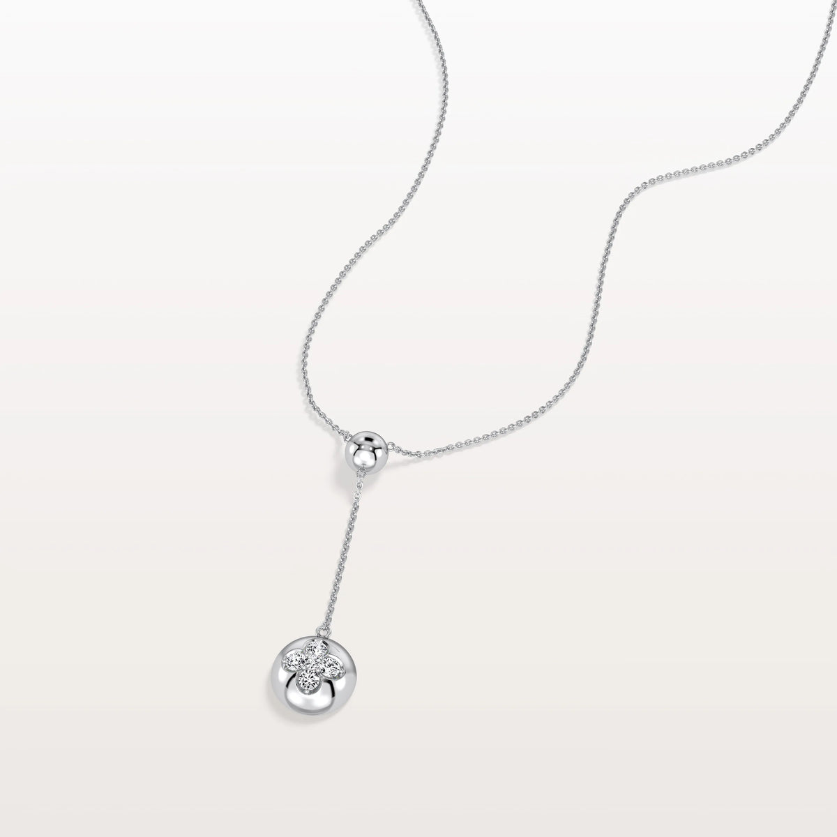 Lab Grown Diamond Ball Pendant Drop Necklace In 14K Solid Gold/Platinum - Necklaces