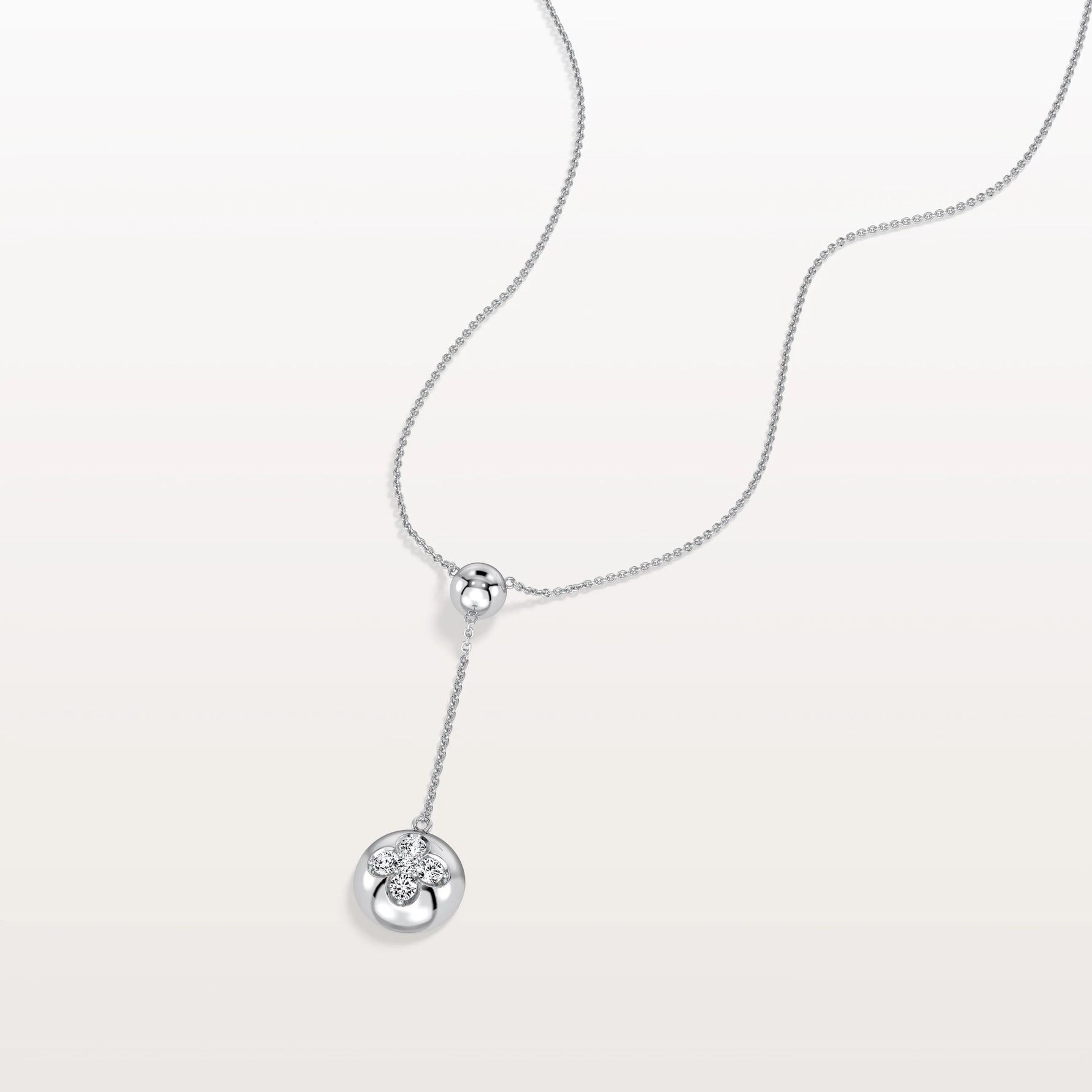 Lab Grown Diamond Ball Pendant Drop Necklace In 14K Solid Gold/Platinum - Necklaces