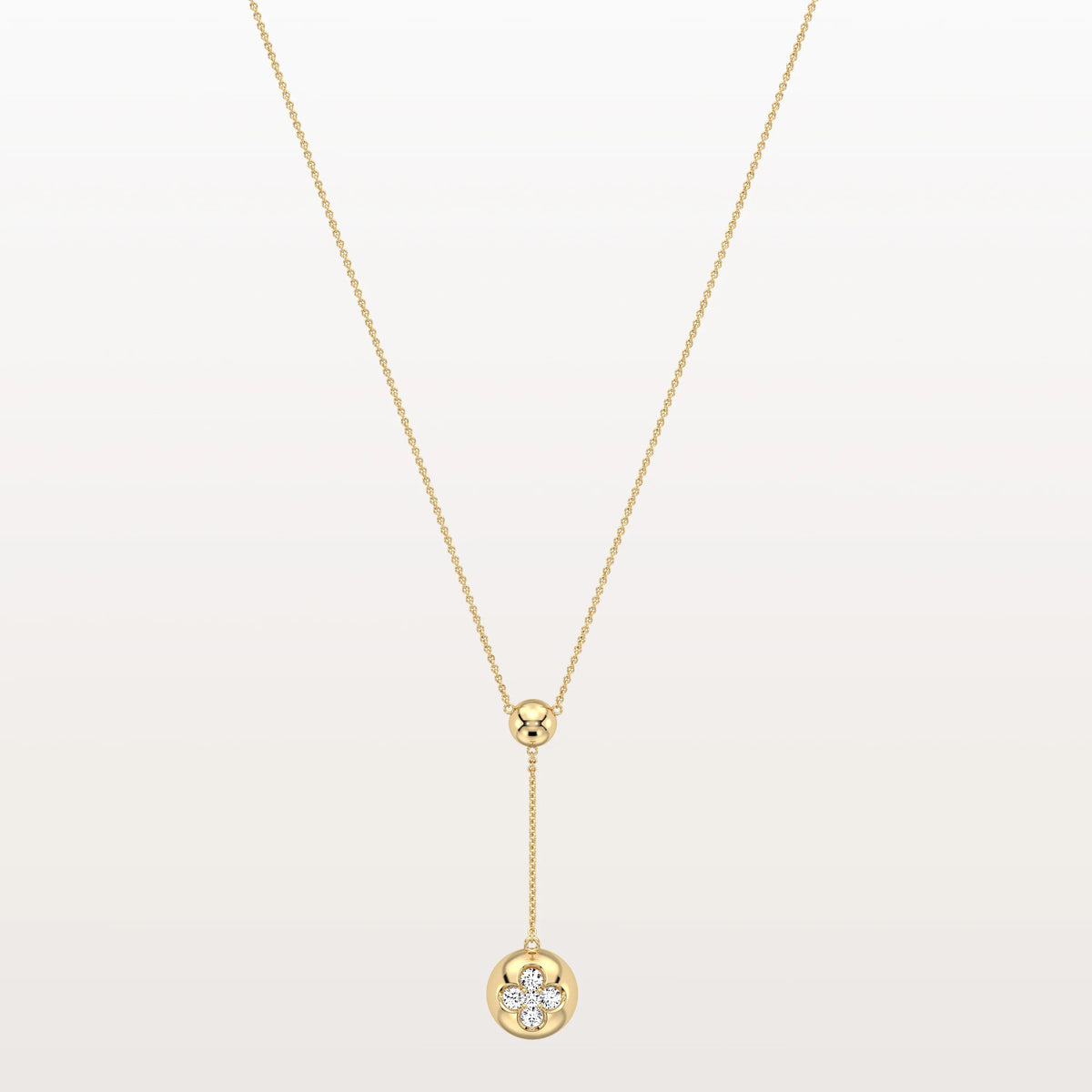 Lab Grown Diamond Ball Pendant Drop Necklace In 14K Solid Gold/Platinum - Necklaces
