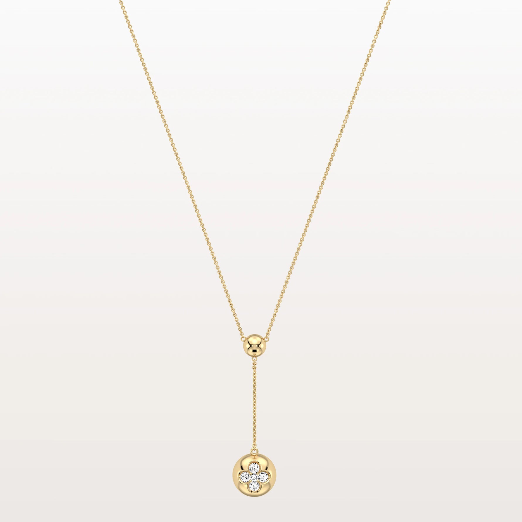 Lab Grown Diamond Ball Pendant Drop Necklace In 14K Solid Gold/Platinum - Necklaces