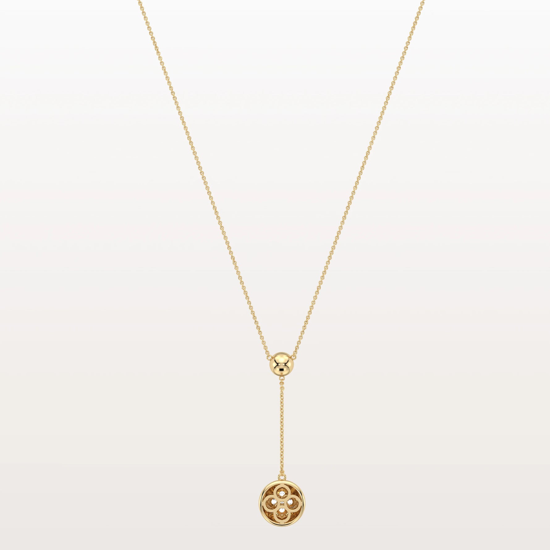 Lab Grown Diamond Ball Pendant Drop Necklace In 14K Solid Gold/Platinum - Necklaces