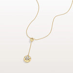 Lab Grown Diamond Ball Pendant Drop Necklace In 14K Solid Gold/Platinum - Necklaces