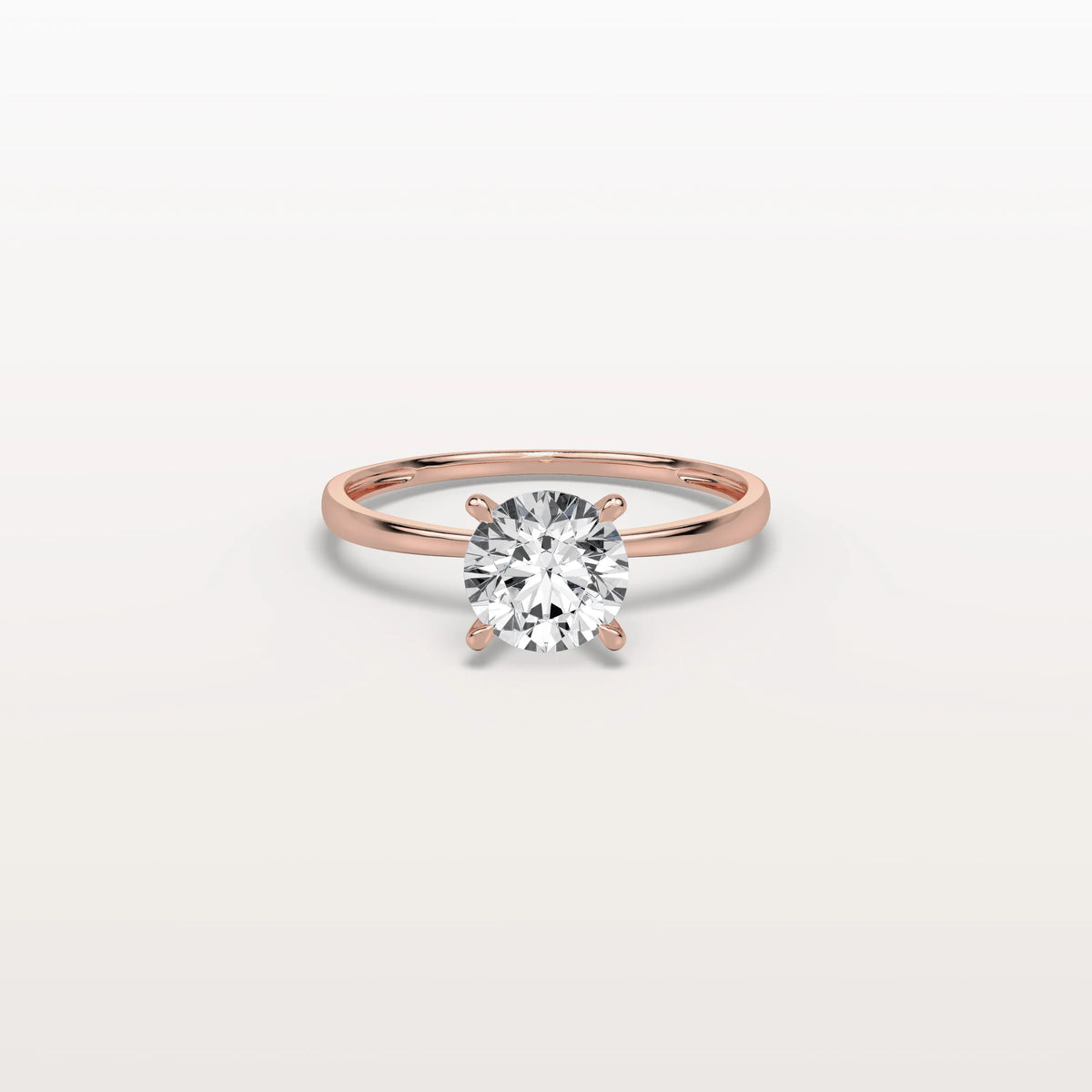 1CT Round Lab Grown Diamond Ring In 14K Gold - Rings