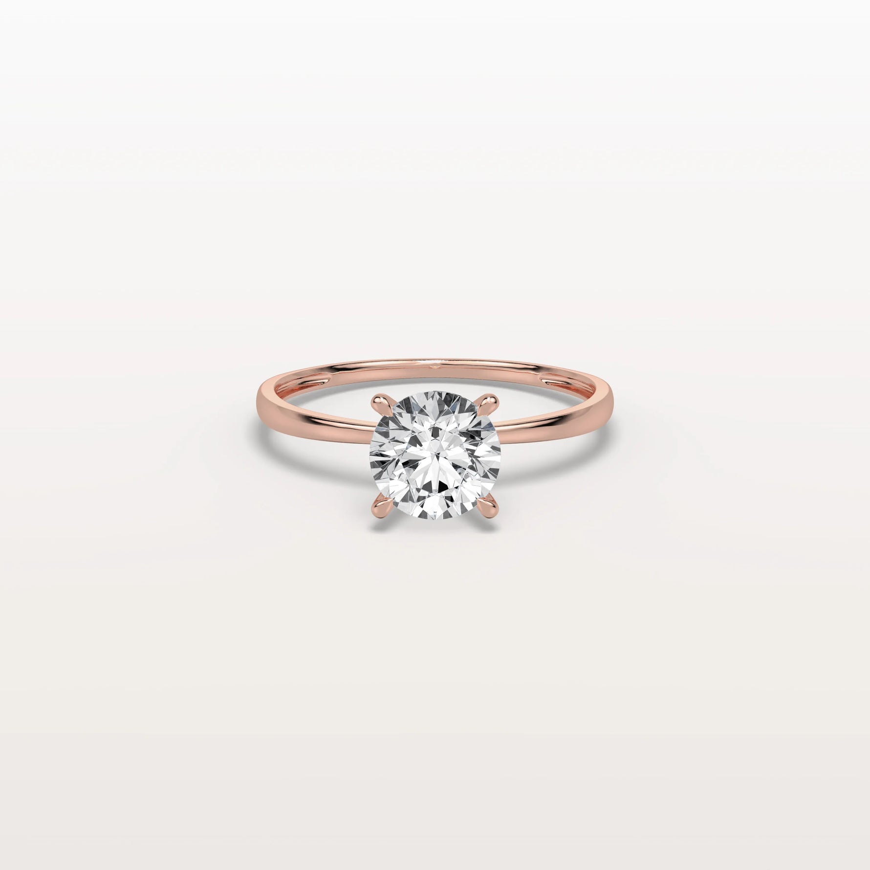 1CT Round Lab Grown Diamond Ring In 14K Gold - Rings