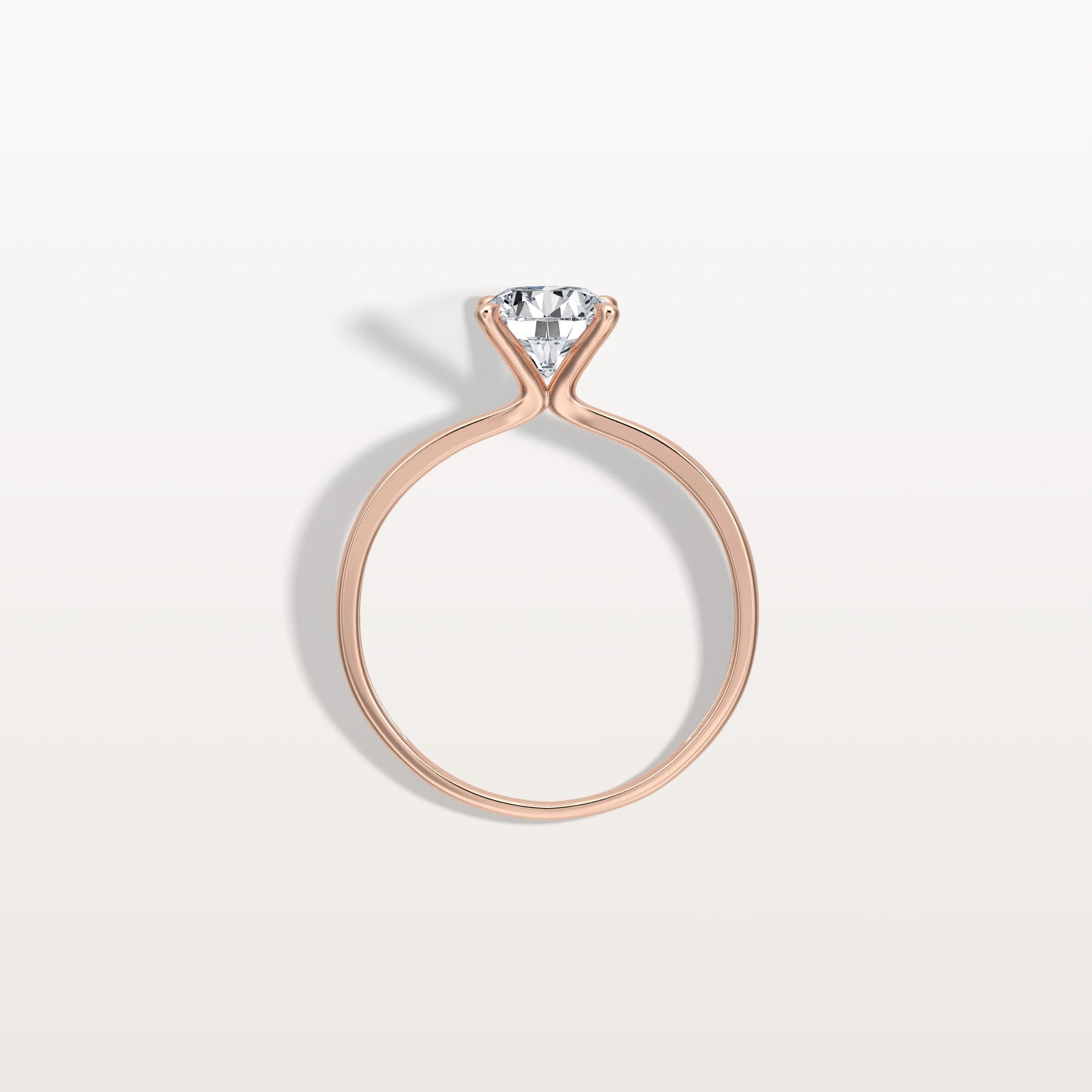 1CT Round Lab Grown Diamond Ring In 14K Gold - Rings
