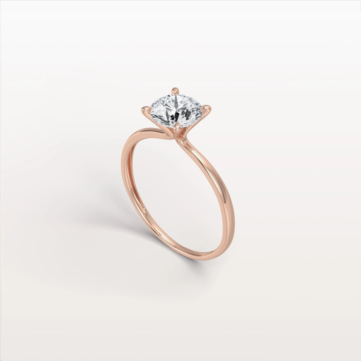 1CT Round Lab Grown Diamond Ring In 14K Gold - Rings