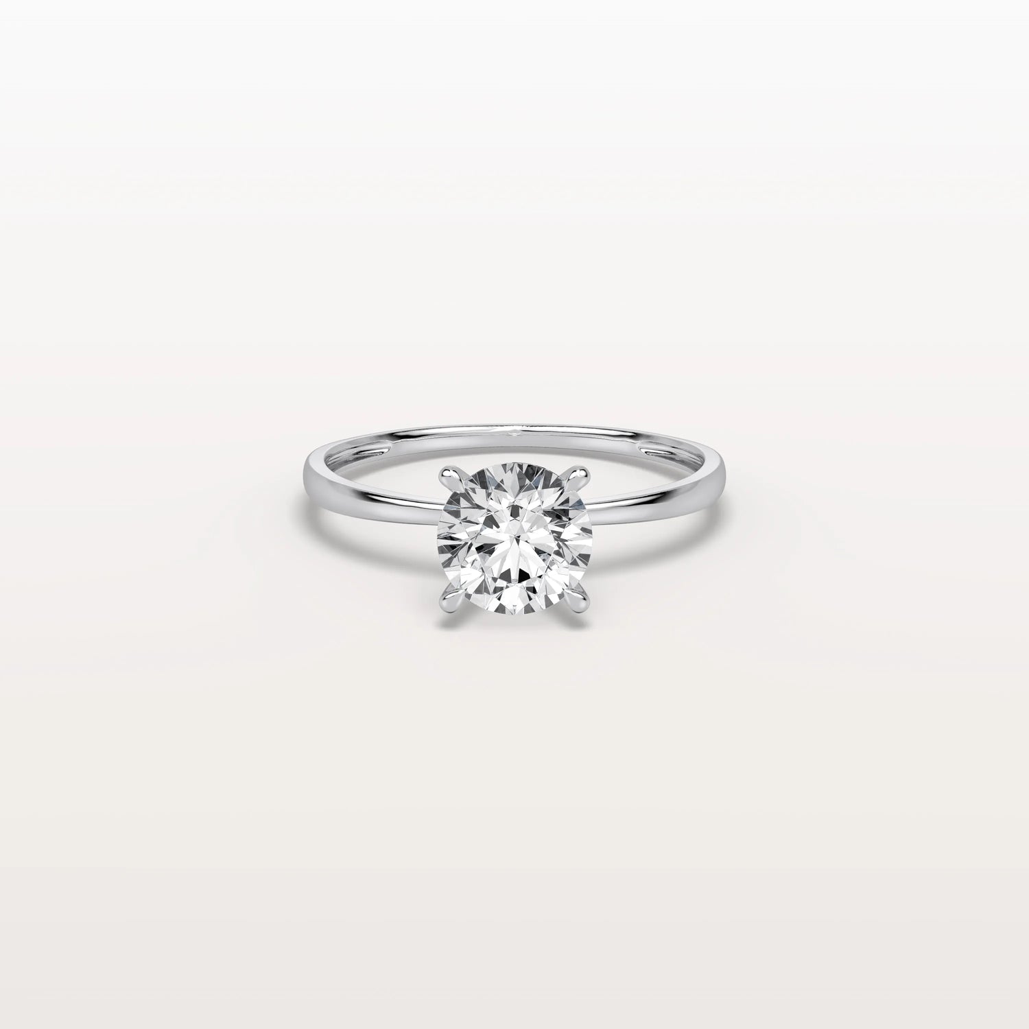 1CT Round Lab Grown Diamond Ring In 14K Gold - Rings
