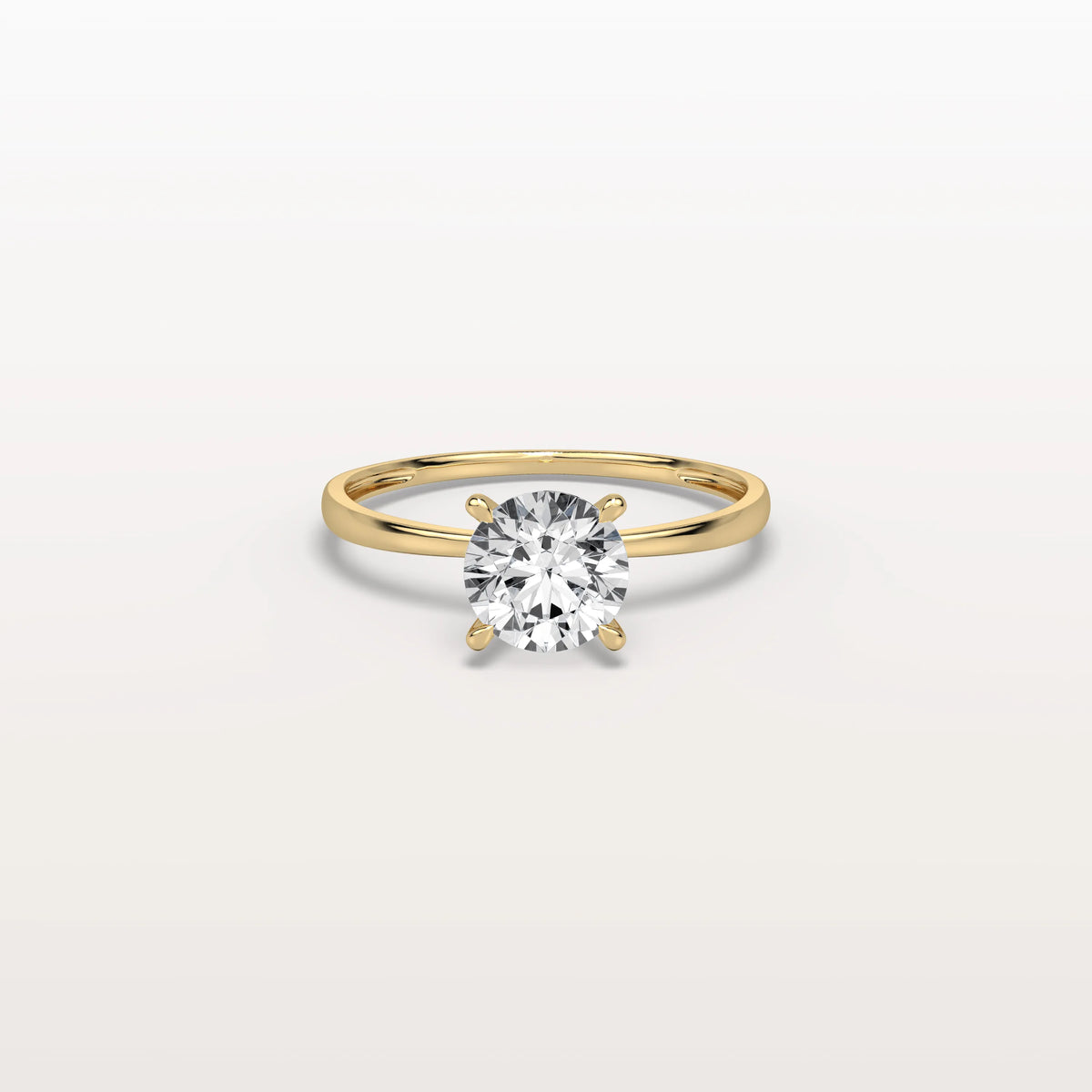 1CT Round Lab Grown Diamond Ring In 14K Gold - Rings