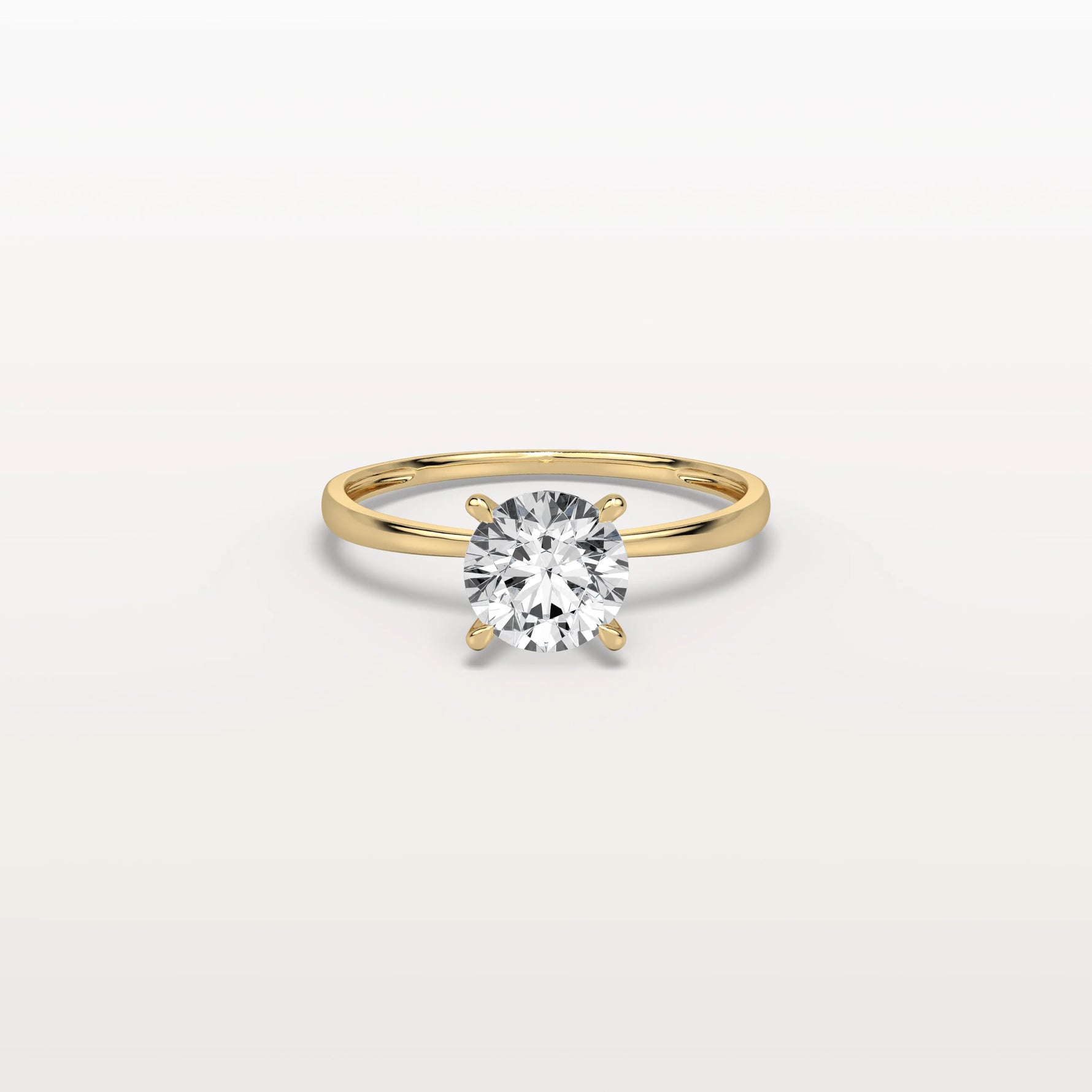 1CT Round Lab Grown Diamond Ring In 14K Gold - Rings
