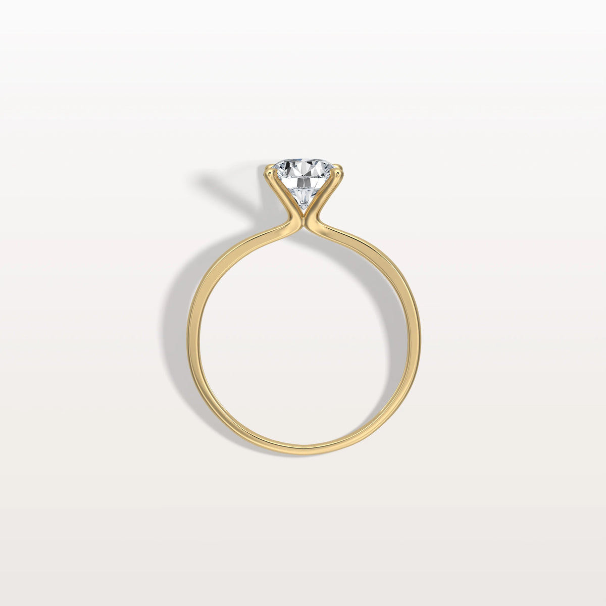 1CT Round Lab Grown Diamond Ring In 14K Gold - Rings