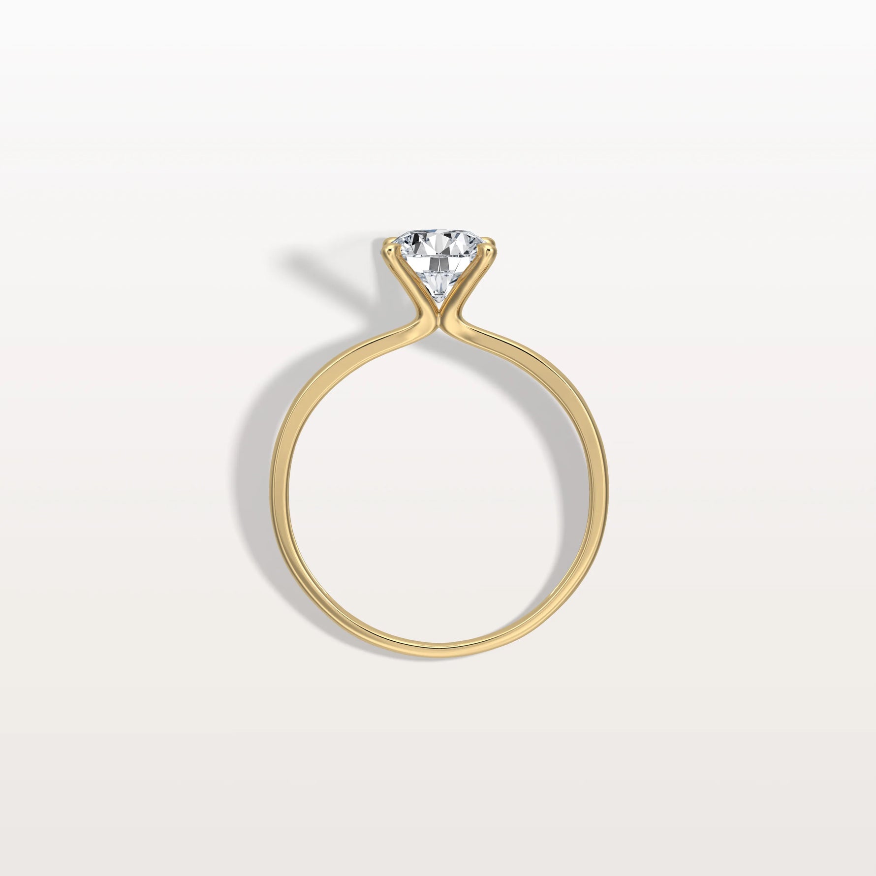 1CT Round Lab Grown Diamond Ring In 14K Gold - Rings