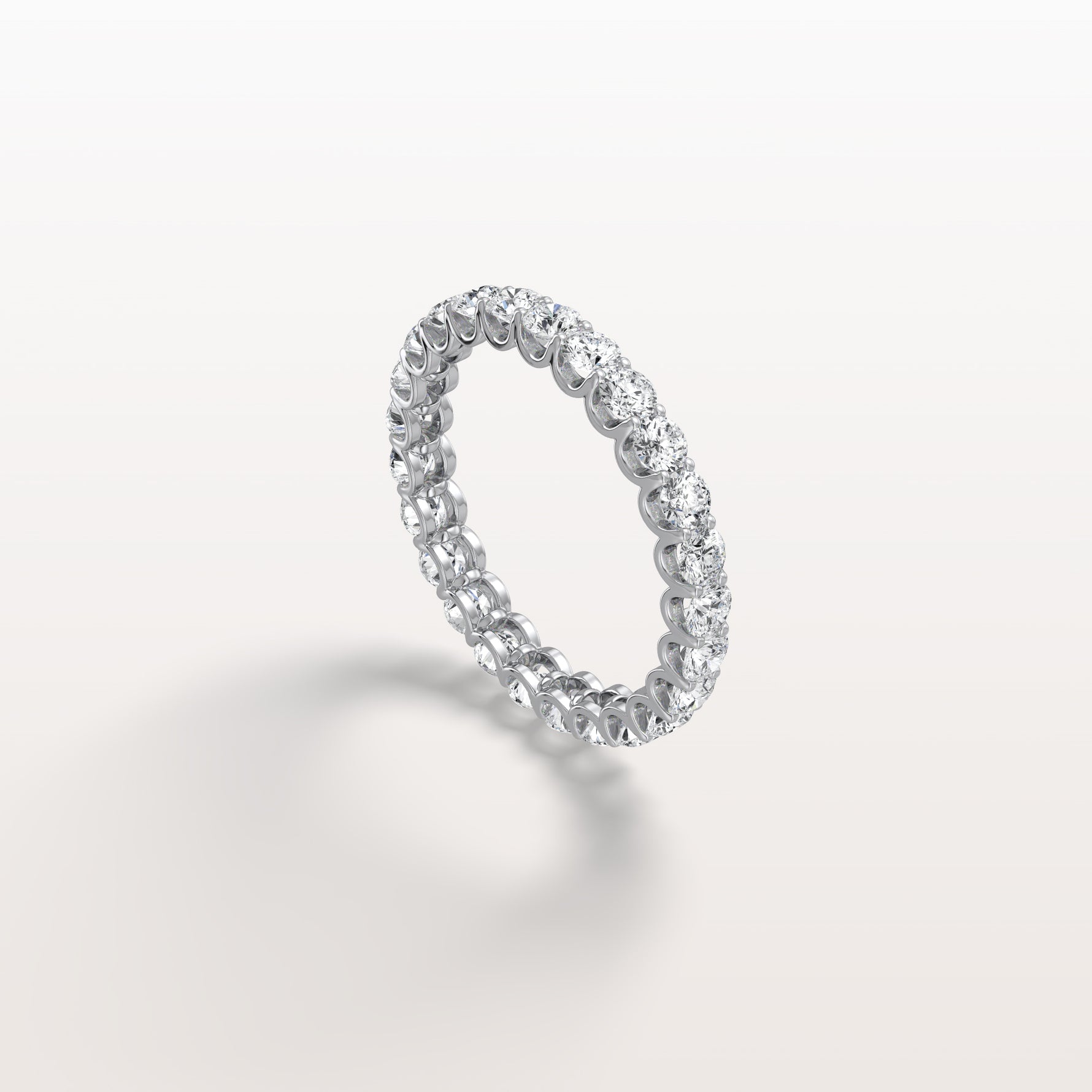 1.9CTW Lab Diamond U Prong Eternity Ring in 14K Solid Gold/Platinum - Rings