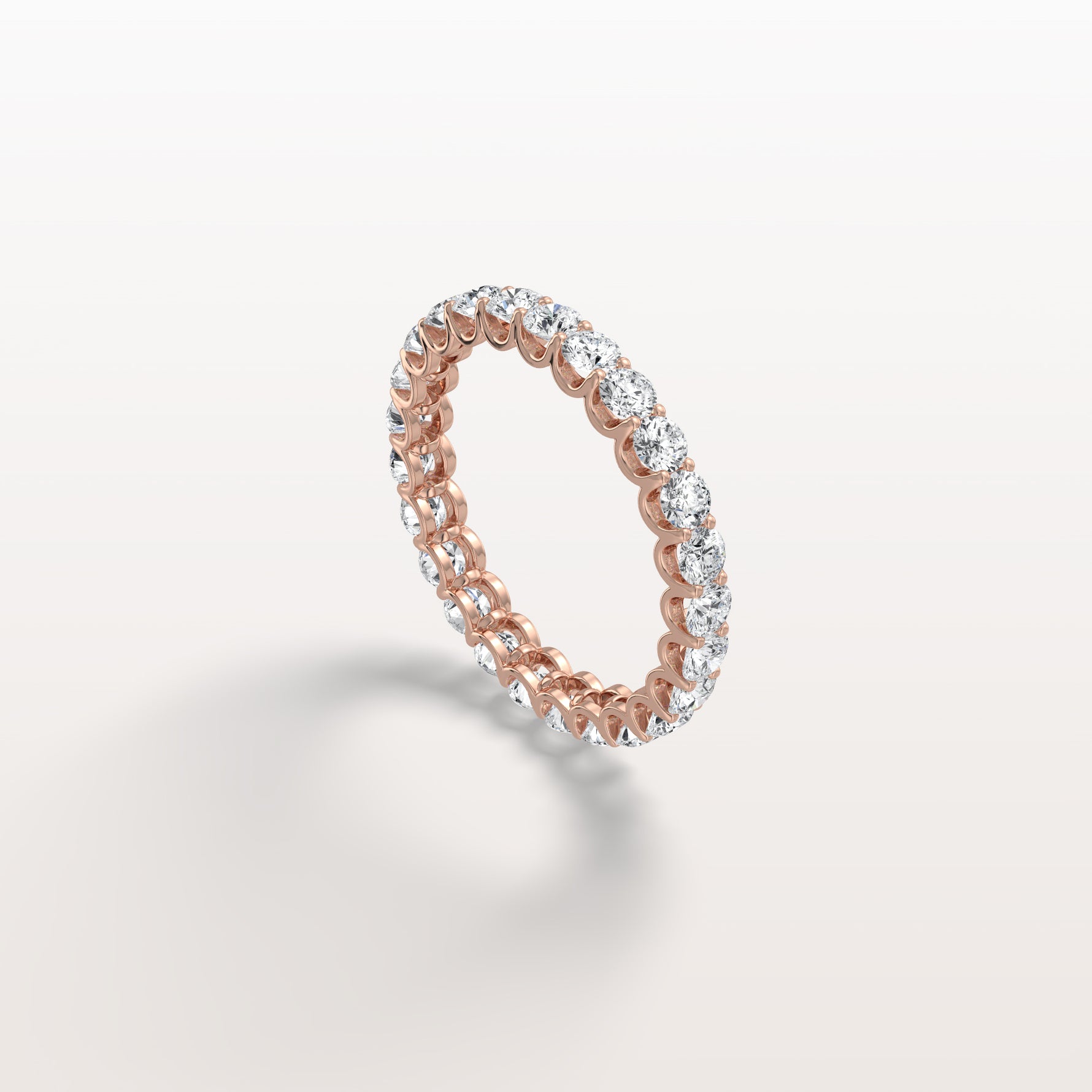 1.9CTW Lab Diamond U Prong Eternity Ring in 14K Solid Gold/Platinum - Rings