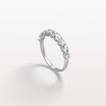0.99CTW Lab Diamond U Prong Half Eternity Ring in 14K Solid Gold/Platinum - Rings
