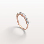 0.99CTW Lab Diamond U Prong Half Eternity Ring in 14K Solid Gold/Platinum - Rings