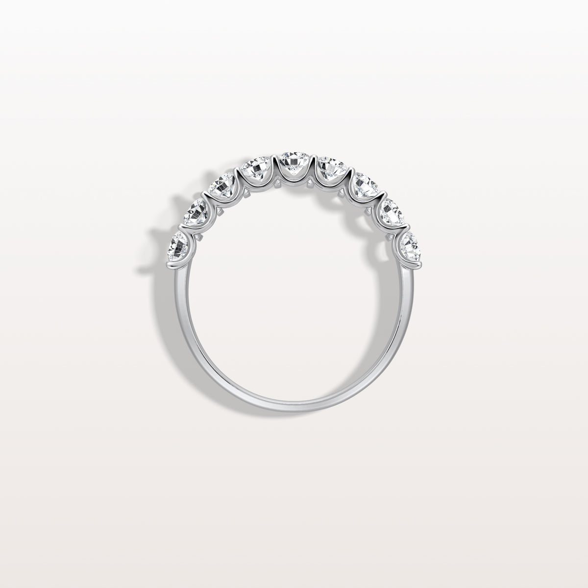 0.99CTW Lab Diamond U Prong Half Eternity Ring in 14K Solid Gold/Platinum - Rings