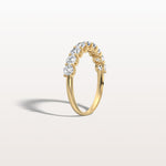0.99CTW Lab Diamond U Prong Half Eternity Ring in 14K Solid Gold/Platinum - Rings