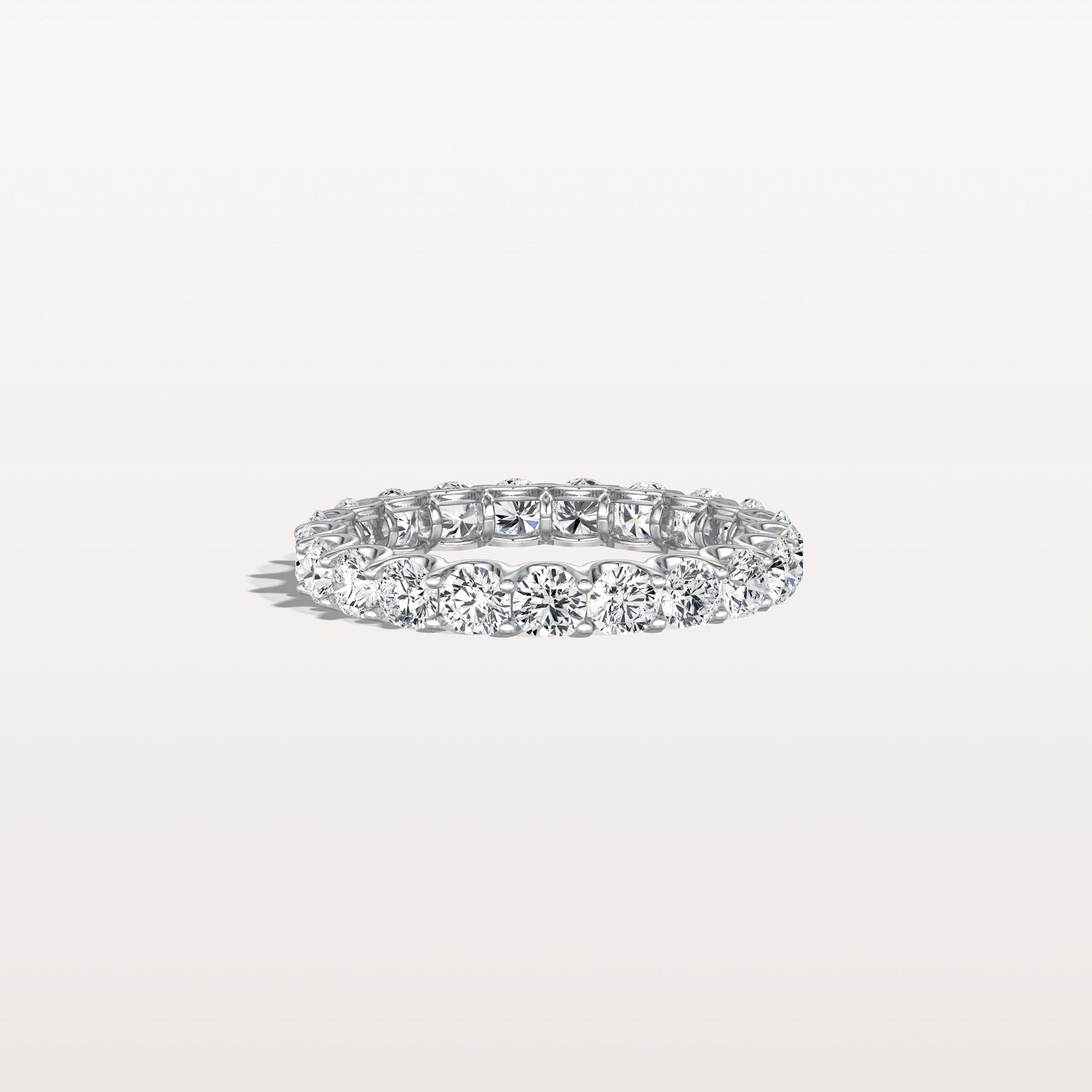 2.3CTW Lab Diamond U Prong Eternity Ring in 14K Solid Gold/Platinum - Rings