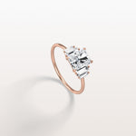 1CT Radiant Lab Diamond Engagement Ring In 14K Solid Gold/Platinum - Rings