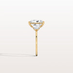 3CT Radiant Lab Diamond Engagement Ring In 14K Solid Gold/Platinum - Rings