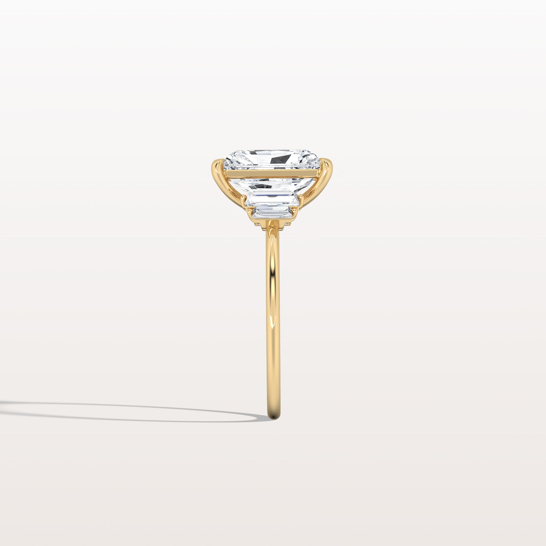 3CT Radiant Lab Diamond Engagement Ring In 14K Solid Gold/Platinum - Rings