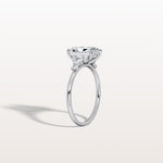 2CT Radiant Cut Lab Diamond Side Stone Engagement Ring - Rings
