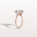 3CT Radiant Cut Lab Diamond Side Stone Engagement Ring - Rings