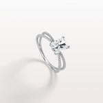 1CT Radiant Cut Lab Diamond Milgrain Hidden Halo Engagement Ring - Rings