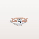 1CT Radiant Cut Lab Diamond Milgrain Hidden Halo Engagement Ring - Rings
