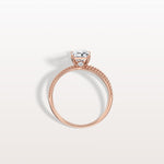 1CT Radiant Cut Lab Diamond Milgrain Hidden Halo Engagement Ring - Rings