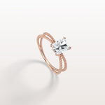 1CT Radiant Cut Lab Diamond Milgrain Hidden Halo Engagement Ring - Rings