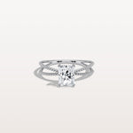 1CT Radiant Cut Lab Diamond Milgrain Hidden Halo Engagement Ring - Rings