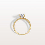 1CT Radiant Cut Lab Diamond Milgrain Hidden Halo Engagement Ring - Rings