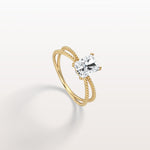 1CT Radiant Cut Lab Diamond Milgrain Hidden Halo Engagement Ring - Rings
