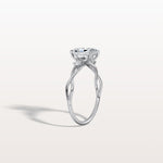 1CT Radiant Cut Lab Diamond Twisted Three Stones Engagement Ring - Rings