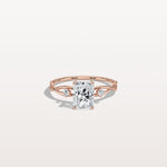 1CT Radiant Cut Lab Diamond Twisted Three Stones Engagement Ring - Rings