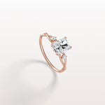 1CT Radiant Cut Lab Diamond Twisted Three Stones Engagement Ring - Rings